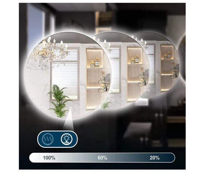 LED sienas spogulis 90cm HZJ090 cena un informācija | Spoguļi | 220.lv