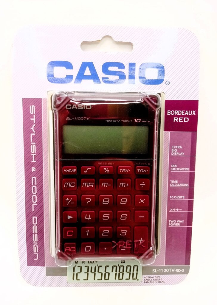 Kabatas kalkulators Casio SL1100TV cena un informācija | Kancelejas preces | 220.lv
