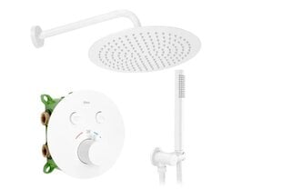 Lungo Miler balts slēptās dušas komplekts ar termostatu + kastīti cena un informācija | Dušas komplekti un paneļi | 220.lv