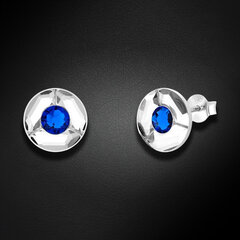 Серебряные серьги "Астра (Capri Blue)" с кристаллами Сваровски™ DS02A654 цена и информация | Серьги | 220.lv