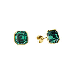 Sudraba auskari Imperial II Emerald ar Swarovski™ kristāliem DS02A658 cena un informācija | Auskari | 220.lv