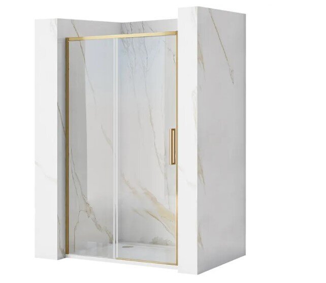 Rea 120 zelta matētas bīdāmās dušas durvis цена и информация | Dušas durvis, dušas sienas | 220.lv