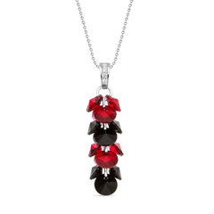 Sudraba kulons Flamenco Scarlet Jet ar Swarovski™ kristāliem DS01K588 cena un informācija | Kaklarotas | 220.lv