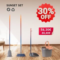 4 daļiņu komplekts: slota, putekļu panna, mikrošķiedras mops un 12 l spainītis Sunset Vigar цена и информация | Чистящие средства | 220.lv