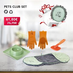 Набор из 4 предметов: перчатки, расческа, полотенце и миска Pets Club + перчатка из микрофибры в подарок! цена и информация | Средства по уходу за животными | 220.lv
