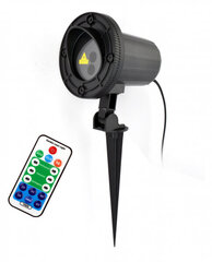 Открытый и закрытый садовый влагозащищенный лазерный проектор снежинки + звезды, IP65, 5 Вт, красный + зеленый цена и информация | Уличное освещение | 220.lv