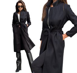Женское длинное пальто Och bella черного цвета цена и информация | Женские пальто | 220.lv