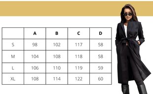 Женское длинное пальто Och bella черного цвета цена и информация | Женские пальто | 220.lv