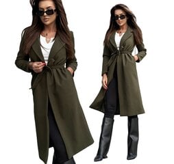 Женское длинное пальто Och Bella цвета хаки цена и информация | Женские пальто | 220.lv