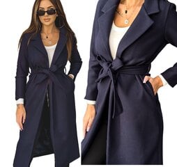 Женское длинное пальто Och Bella темно-синего цвета цена и информация | Женские пальто | 220.lv