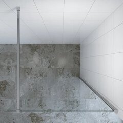 Dušas sieniņa Aquabatos Walk-in C10 110, hroma, ar turētāju (E-3) cena un informācija | Dušas durvis, dušas sienas | 220.lv