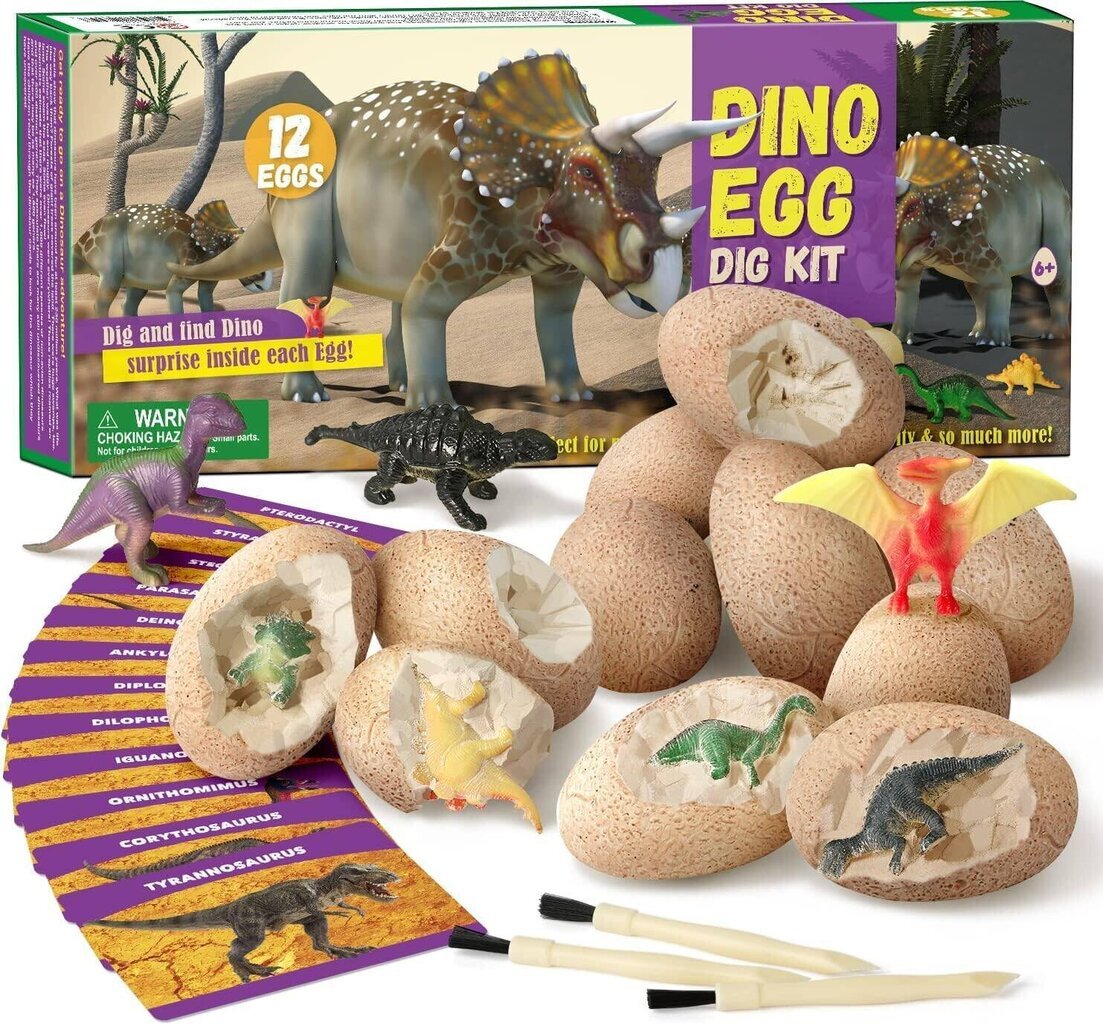 Dino Egg STEM zinātniskās arheoloģijas spēļu komplekts цена и информация | Attīstošās rotaļlietas | 220.lv