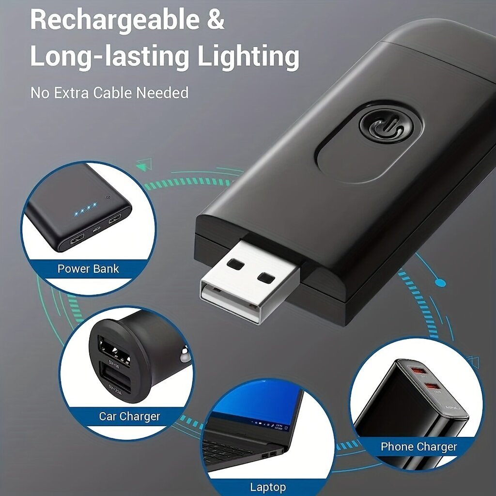USB LED nakts lasīšanas lampiņa цена и информация | Lukturi | 220.lv