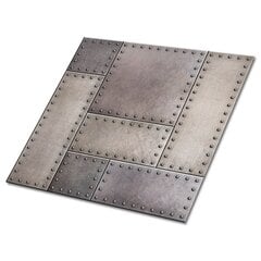 Grīdas flīzes, pašlīmējošas Decormat 30x30cm, 9 gab, lokšņu metāla tekstūra цена и информация | Плитка на пол | 220.lv