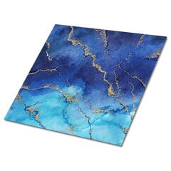 Grīdas flīzes, pašlīmējošas Decormat 30x30cm, 9 gab, zils marmors cena un informācija | Grīdas flīzes | 220.lv