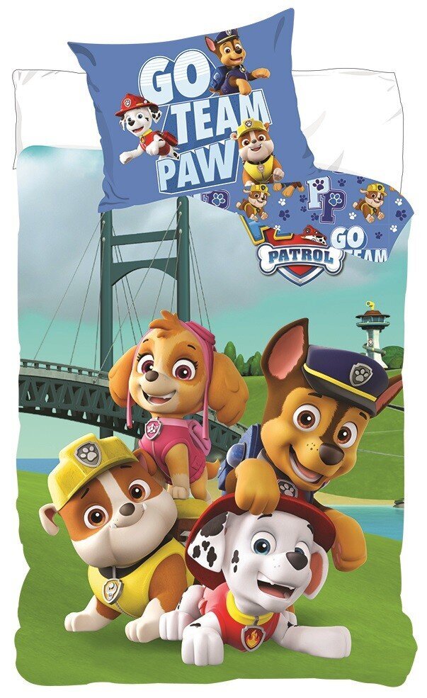 Paw Patrol Go Team Bērnu gultas veļas komplekts 140x200cm, 70x90 cm цена и информация | Bērnu gultas veļa | 220.lv