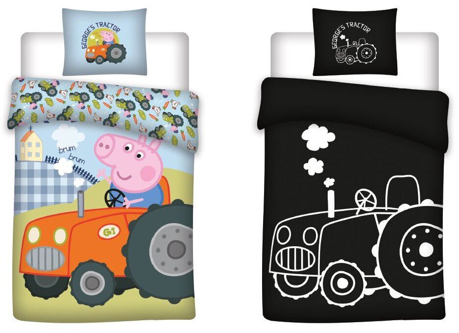 Peppa Pig Bērnu gultas veļas komplekts 140x200cm, 70x90cm cena un informācija | Bērnu gultas veļa | 220.lv