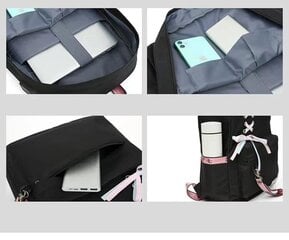 Skolas mugursoma, melna/rozā цена и информация | Рюкзаки, сумки, чехлы для компьютеров | 220.lv
