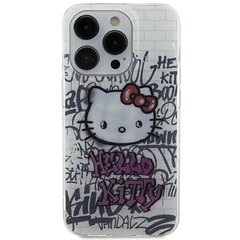 Hello Kitty HKHCP15SHDGPHT iPhone 15 6.1" biały|white hardcase IML Kitty On Bricks Graffiti цена и информация | Чехлы для телефонов | 220.lv