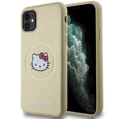 Hello Kitty HKHMN61PGHCKD iPhone 11 | Xr 6.1" złoty|gold hardcase Leather Kitty Head MagSafe цена и информация | Чехлы для телефонов | 220.lv