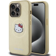 Hello Kitty HKHMP13XPGHCKD iPhone 13 Pro Max 6.7" złoty|gold hardcase Leather Kitty Head MagSafe цена и информация | Чехлы для телефонов | 220.lv