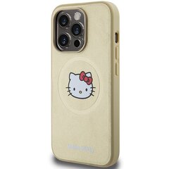 Hello Kitty HKHMP13XPGHCKD iPhone 13 Pro Max 6.7" złoty|gold hardcase Leather Kitty Head MagSafe цена и информация | Чехлы для телефонов | 220.lv