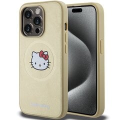 Hello Kitty HKHMP14LPGHCKD iPhone 14 Pro 6.1" złoty|gold hardcase Leather Kitty Head MagSafe цена и информация | Чехлы для телефонов | 220.lv