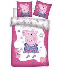 Peppa Pig Flowers Bērnu gultas veļas komplekts 100×135 cm, 40×60 cm cena un informācija | Bērnu gultas veļa | 220.lv