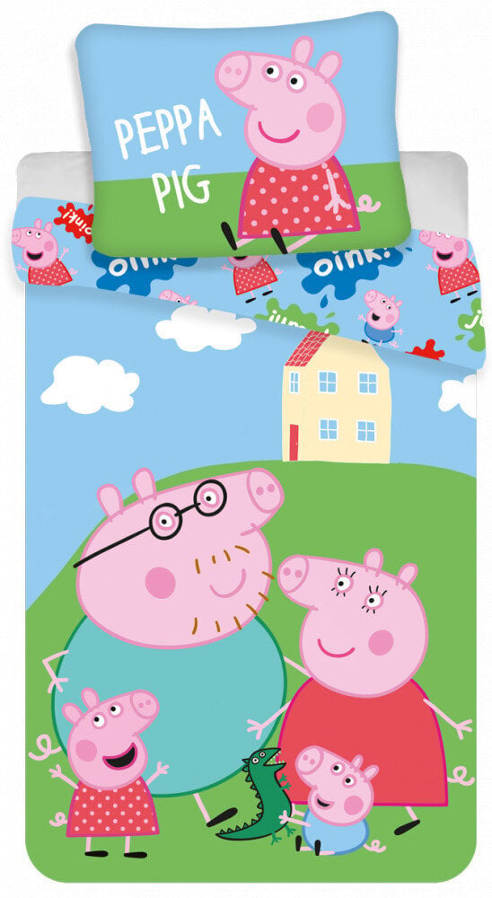 Peppa Pig House Bērnu gultas veļas komplekts 100×135 cm, 40×60 cm cena un informācija | Bērnu gultas veļa | 220.lv