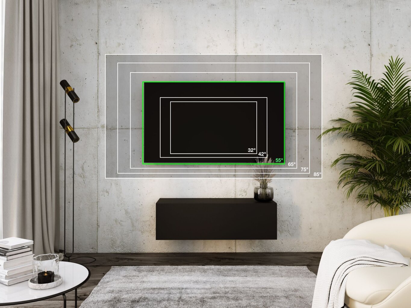 Piekaramais televizora skapis 100 cm Wotan Oak, Gloss White cena un informācija | TV galdiņi | 220.lv