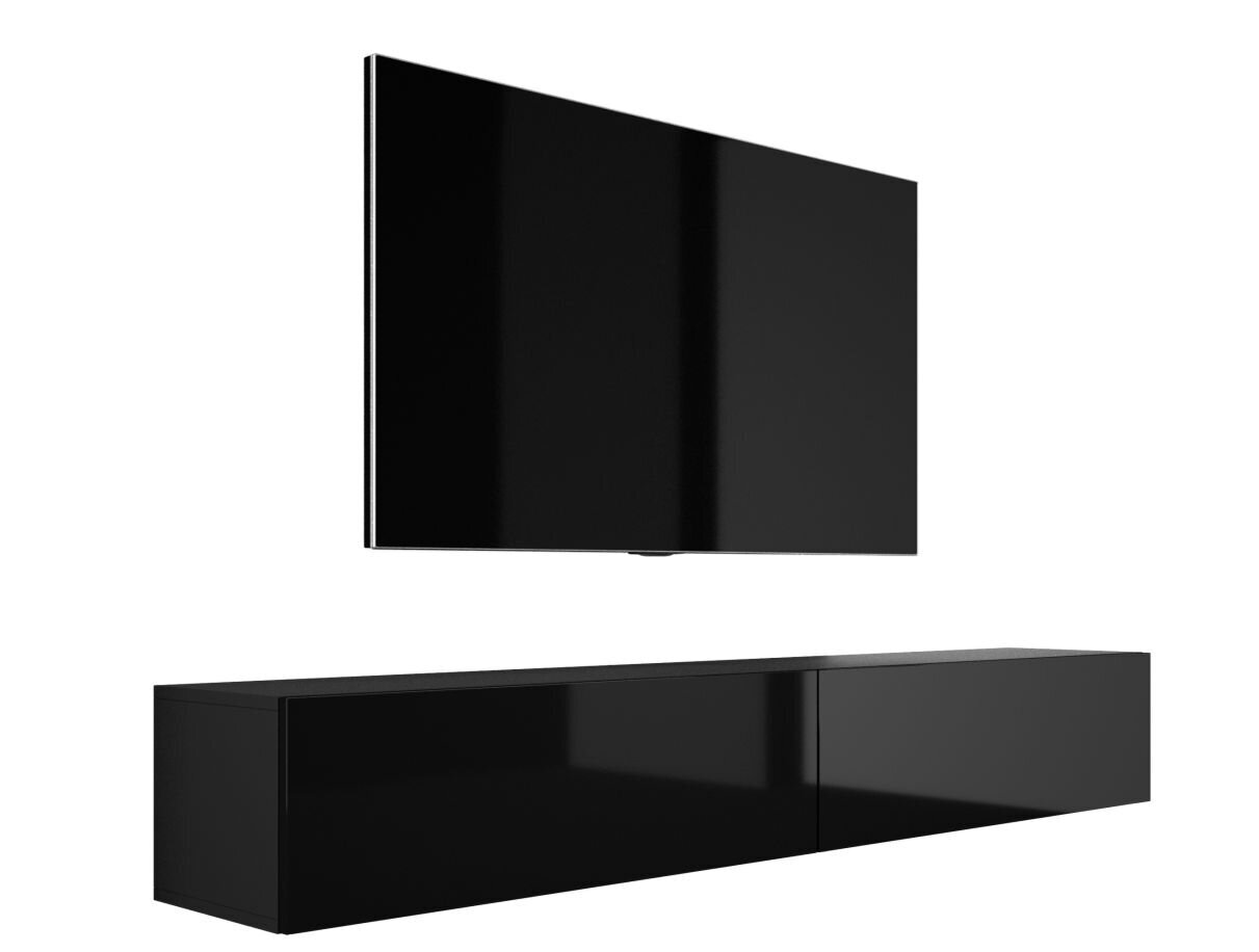 Piekaramais televizora skapis 2 X 100 cm Matēts balts, spīdīgs balts цена и информация | TV galdiņi | 220.lv