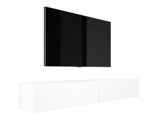 Висящий шкаф под телевизор, белый, 2х100 см цена и информация | Тумбы под телевизор | 220.lv