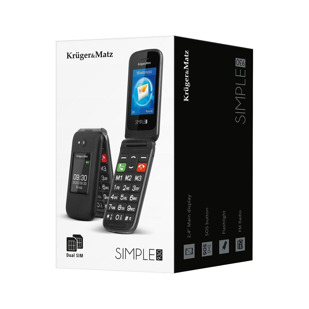 Kruger & Matz KM0930, melns cena un informācija | Mobilie telefoni | 220.lv