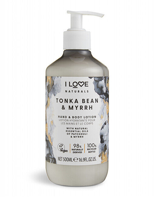 Mitrinošs ķermeņa un roku losjons I Love Naturals Tonka Bean & Myrrh 500 ml cena un informācija | Ķermeņa krēmi, losjoni | 220.lv