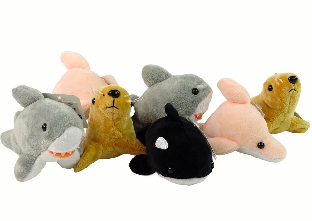 Mini plīša jūras dzīvnieku komplekts Lean Toys, 4gb. цена и информация | Mīkstās (plīša) rotaļlietas | 220.lv