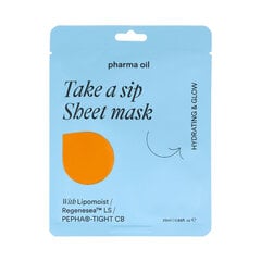 Mitrinoša lokšņu sejas maska Pharma Oil Take a sip, 25 ml cena un informācija | Sejas maskas, acu maskas | 220.lv