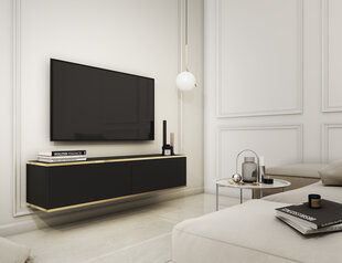 Piekaramais televizora skapis 135 cm, Melns cena un informācija | TV galdiņi | 220.lv