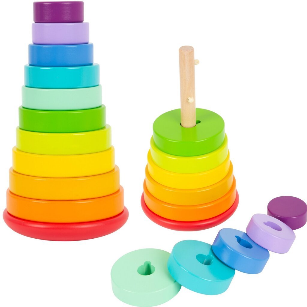 Koka varavīksnes torņa puzle цена и информация | Rotaļlietas zīdaiņiem | 220.lv