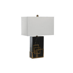 Galda lampa DKD Home Decor Balts Melns Bronza Metāls 60 W 220 V 40 x 23 x 58 cm cena un informācija | Galda lampas | 220.lv