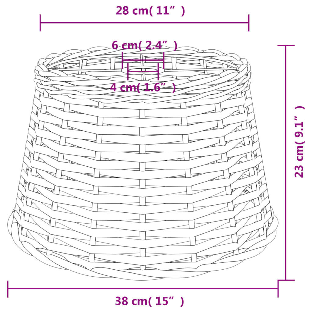 vidaXL griestu lampas abažūrs, brūns, Ø38x23 cm, pīts cena un informācija | Piekaramās lampas | 220.lv