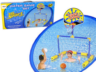 Ūdens basketbola komplekts Lean Toys, zils, 68 cm x 63 cm x 49 cm цена и информация | Игрушки для песка, воды, пляжа | 220.lv