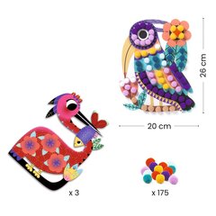 Kolāža ar mīkstām bumbiņām - Putni, Djeco DJ00070 cena un informācija | Attīstošās rotaļlietas | 220.lv