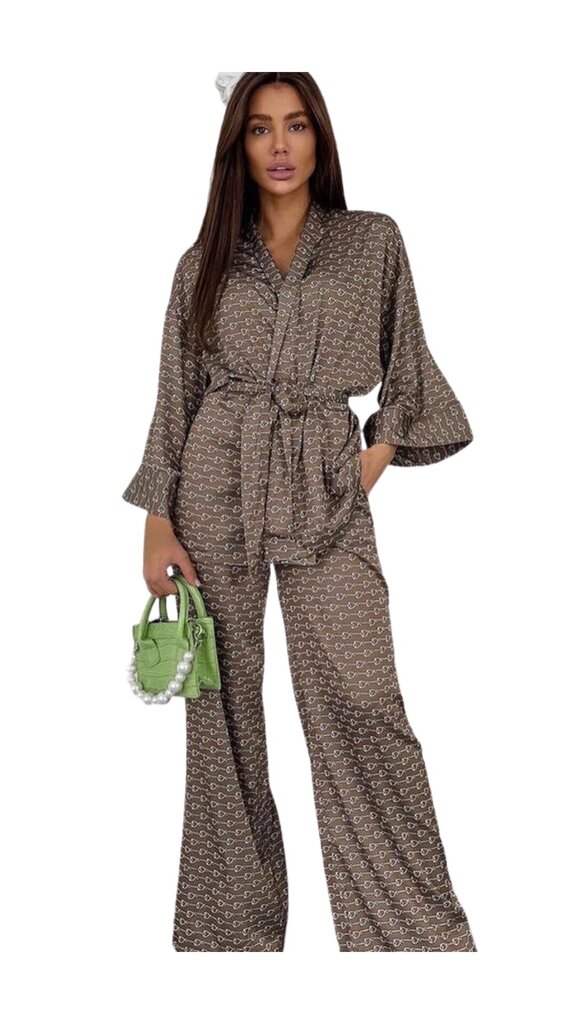 Pidžama ar biksēm Dona, brūna cena un informācija | Naktskrekli, pidžamas | 220.lv
