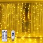 LED lampiņu vītne-aizkars ar pulti, 3m x 3m cena un informācija | Ziemassvētku lampiņas, LED virtenes | 220.lv