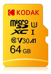 Kodak Micro SDXC UHS-I U3 V30 A1 цена и информация | Карты памяти для мобильных телефонов | 220.lv