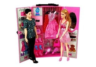 Leļļu komplekts ar rozā drēbju skapi cena un informācija | Rotaļlietas meitenēm | 220.lv