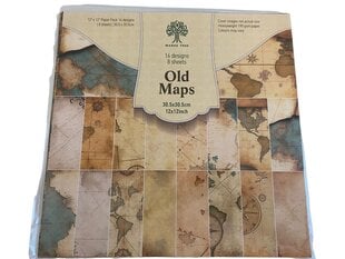 Бумага для скрапбукинга и открыток Old Maps цена и информация | Тетради и бумажные товары | 220.lv