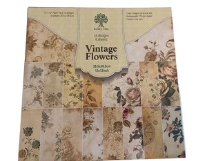 Papīrs scrapbookingam un kartītēm Vintage Flowers cena un informācija | Burtnīcas un papīra preces | 220.lv