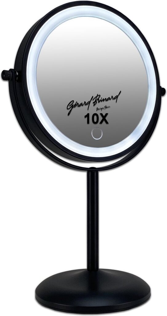 Divpusējs grima spogulis no melna matēta metāla ar LED gaismu Gerard Brinard, 33x21x14 cm cena un informācija | Kosmētikas somas, spoguļi | 220.lv