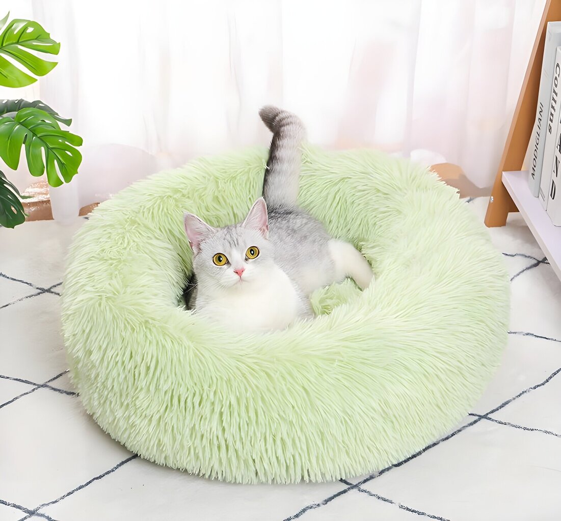 LIVMAN H-32 apaļa virtuļa dizaina gulta/spilvens mājdzīvniekiem (kaķiem un suņiem) līdz 3kg cena un informācija | Suņu gultas, spilveni, būdas | 220.lv